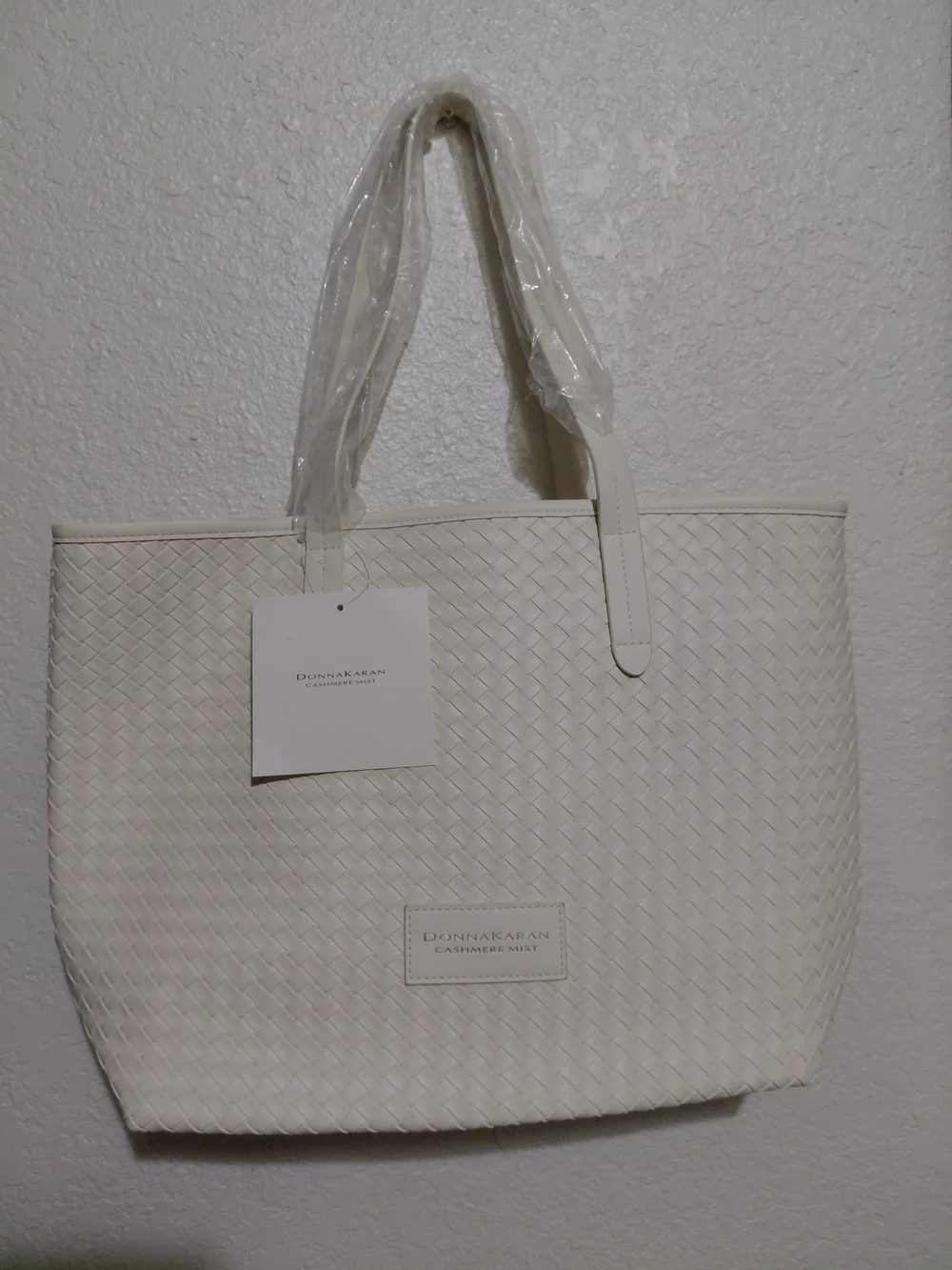 Donna Karan Cream Woven Tote